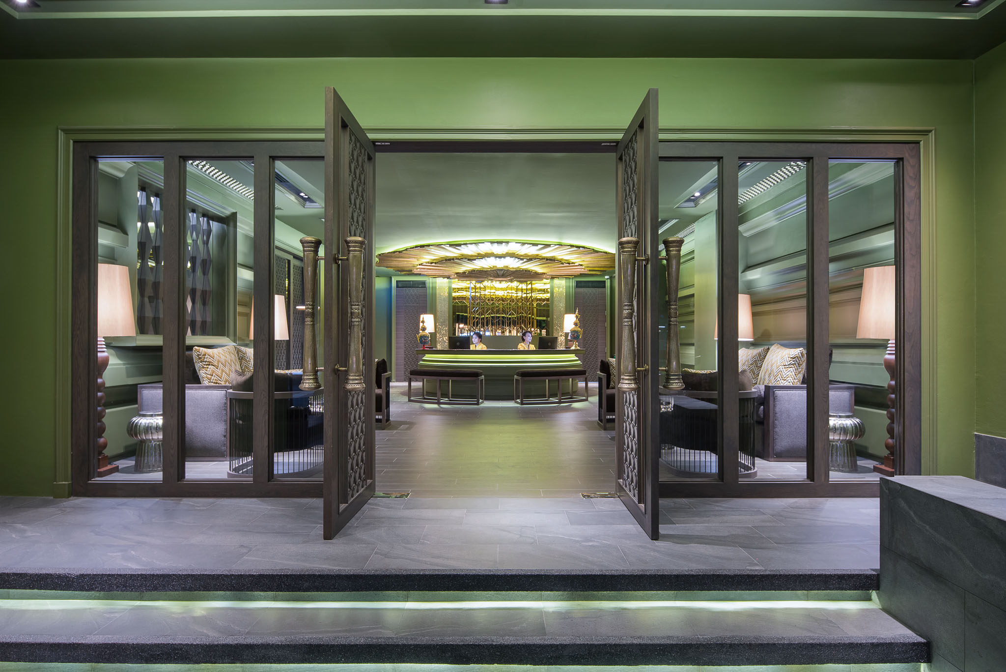 Grand entrance to the Chillax Heritage lobby